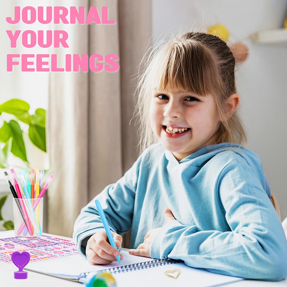 Nollh DIY Journal Kit for Girls – 26-Piece Scrapbook & Craft Set