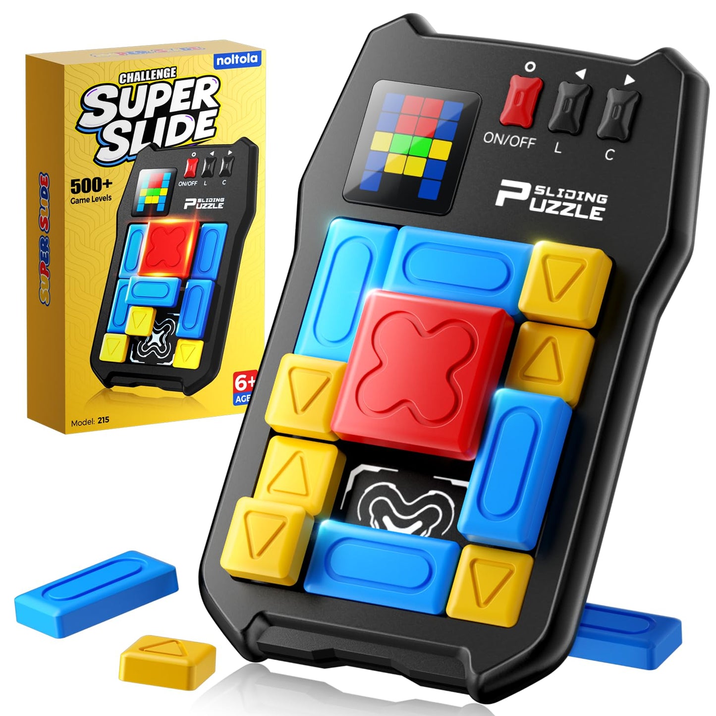 Noltola Super Slide Puzzle Game — 500+ Challenges, Portable Brain Teaser