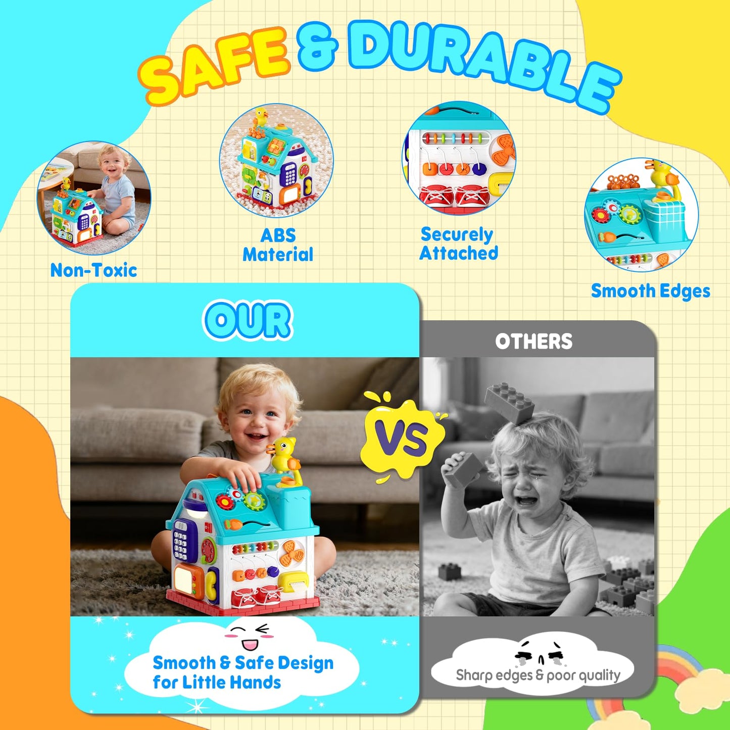 Noltola 20-in-1 Musical Learning House – Montessori Toddler Toys for Ages 0-3