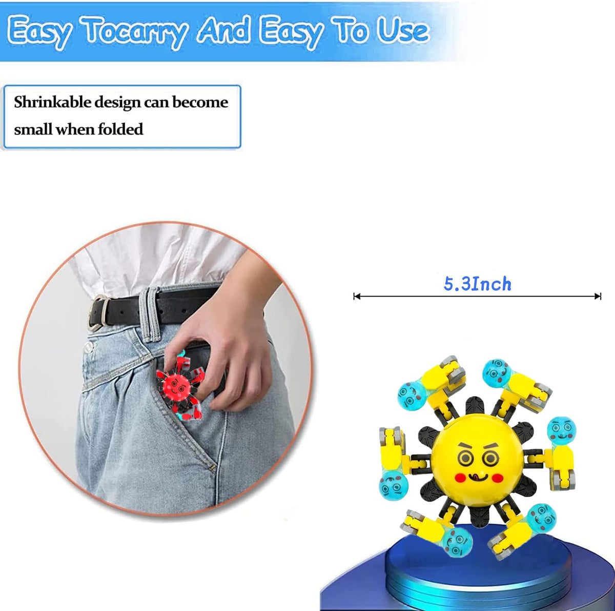 Nongkaka Transformable Fidget Spinners – 10 Pack for Kids 5-12