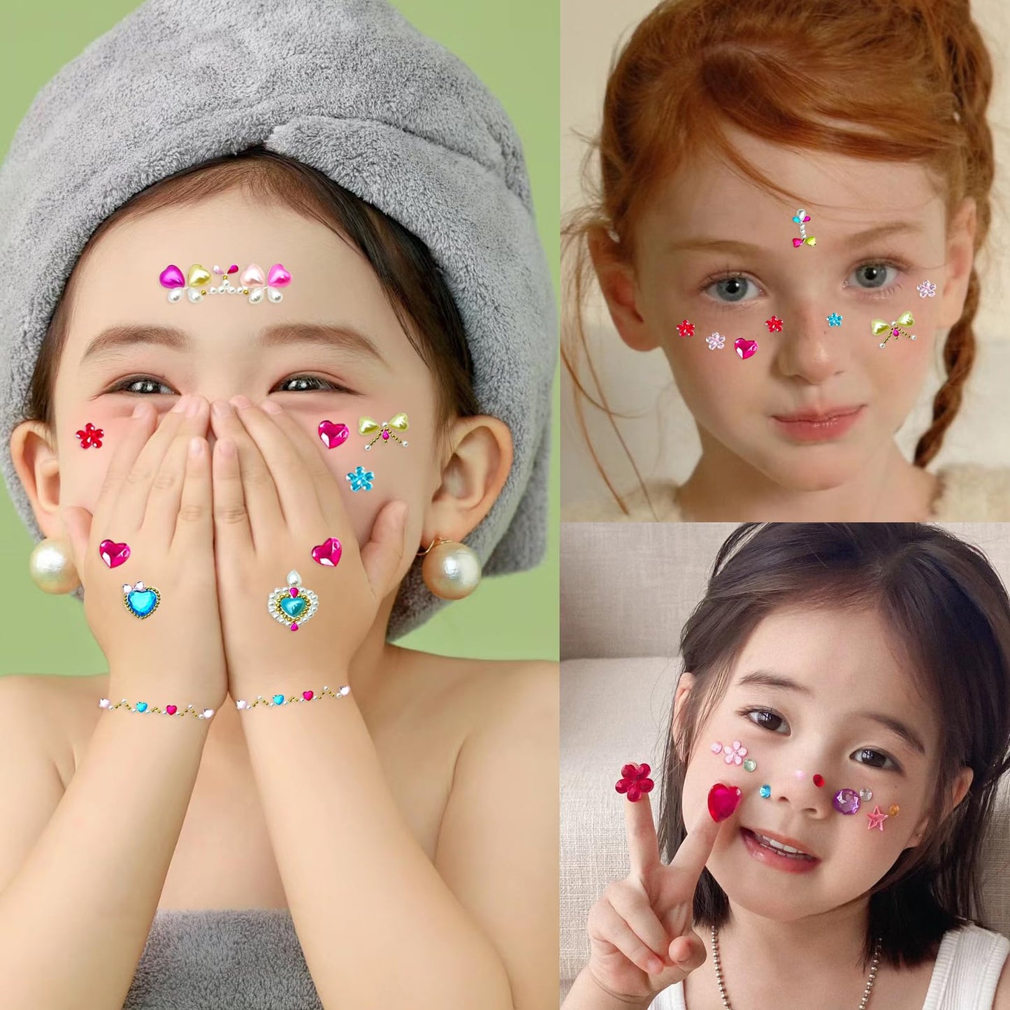NOOEPC Gem Stickers for Kids – Self-Adhesive Face Gems & Rhinestones for Crafts & DIY Decoration