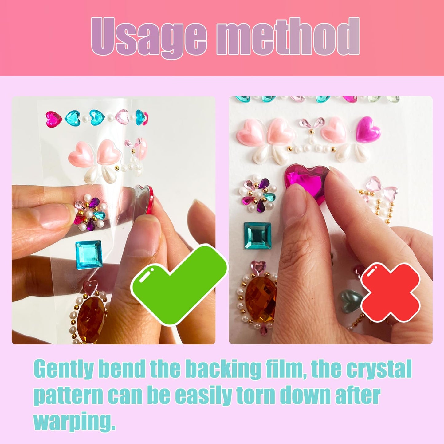 NOOEPC Gem Stickers for Kids – Self-Adhesive Face Gems & Rhinestones for Crafts & DIY Decoration