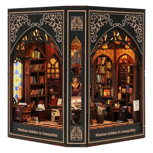 NookMaster Book Nook Kit with Nightlight | USB-C & Battery Powered DIY Bookshelf Decor