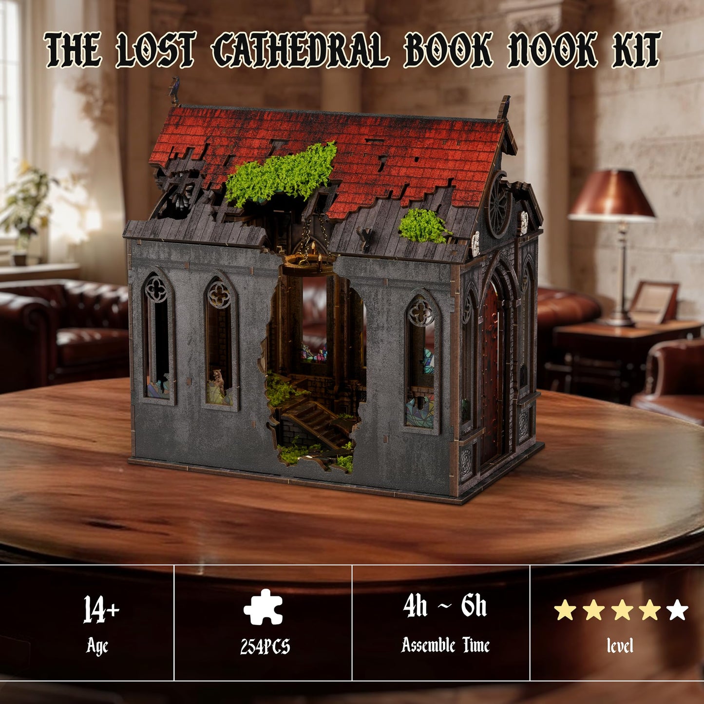 NookMaster Book Nook Kit – 3D Puzzle with LED Lights for Adults & Teens