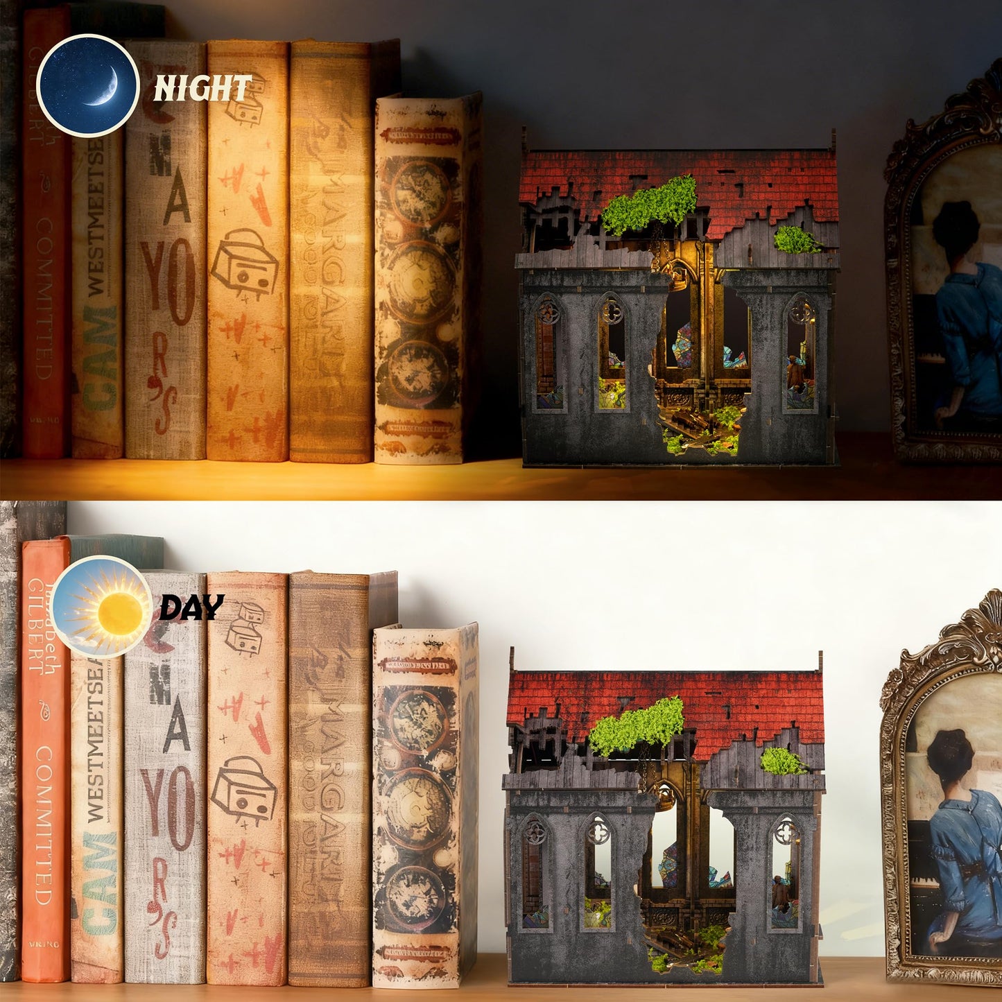 NookMaster Book Nook Kit – 3D Puzzle with LED Lights for Adults & Teens