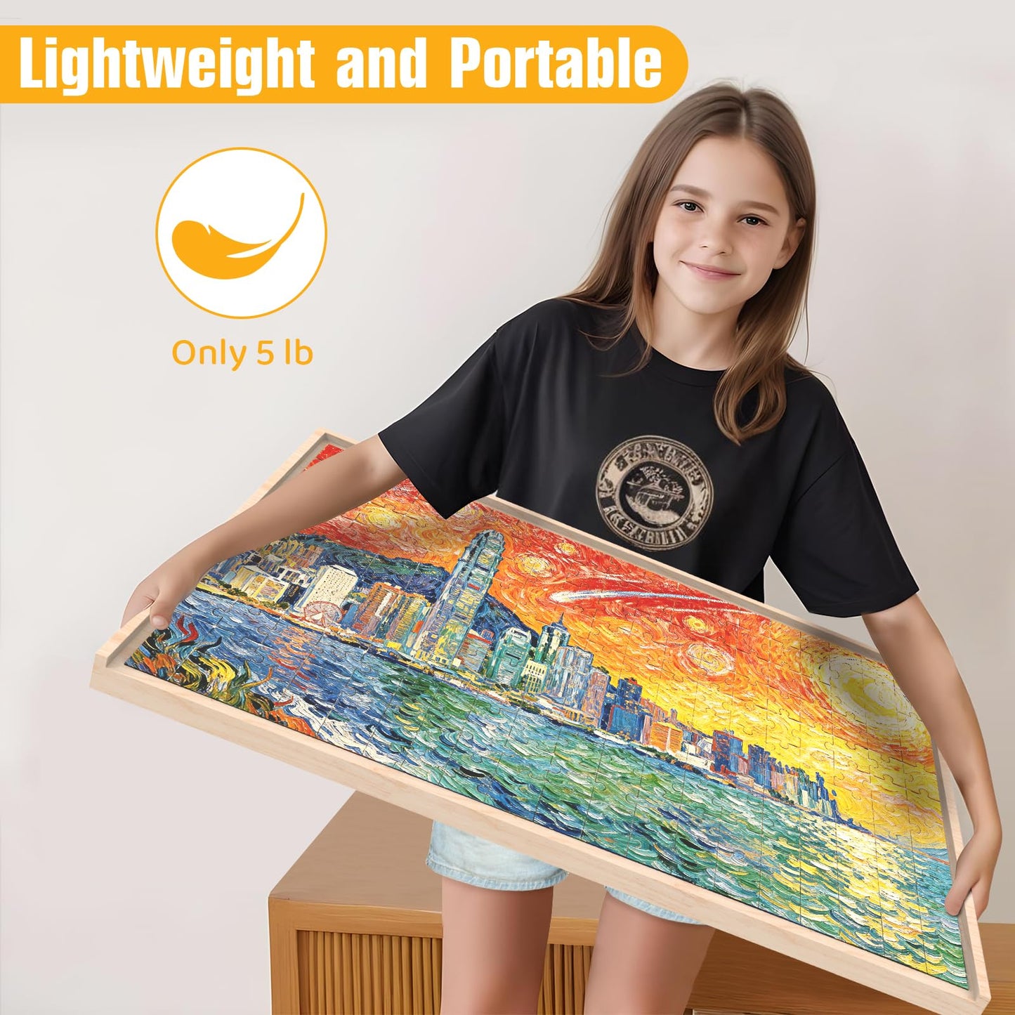 NORBASE Puzzle Board with 360-degree Wheels & Drawers — 30x22, 1000-Piece Puzzle