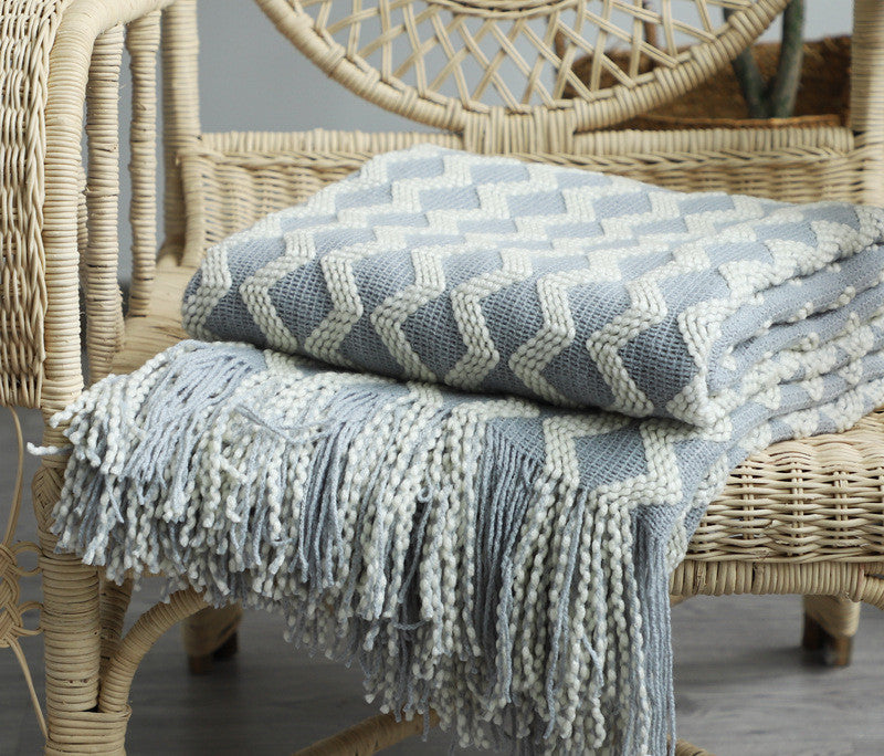 Nordic Knitted Decorative Blanket, Luxury Sofa Blanket