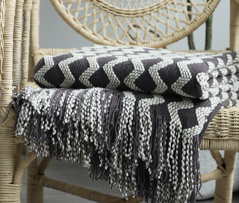 Nordic Knitted Decorative Blanket, Luxury Sofa Blanket