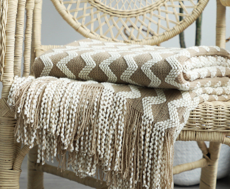 Nordic Knitted Decorative Blanket, Luxury Sofa Blanket