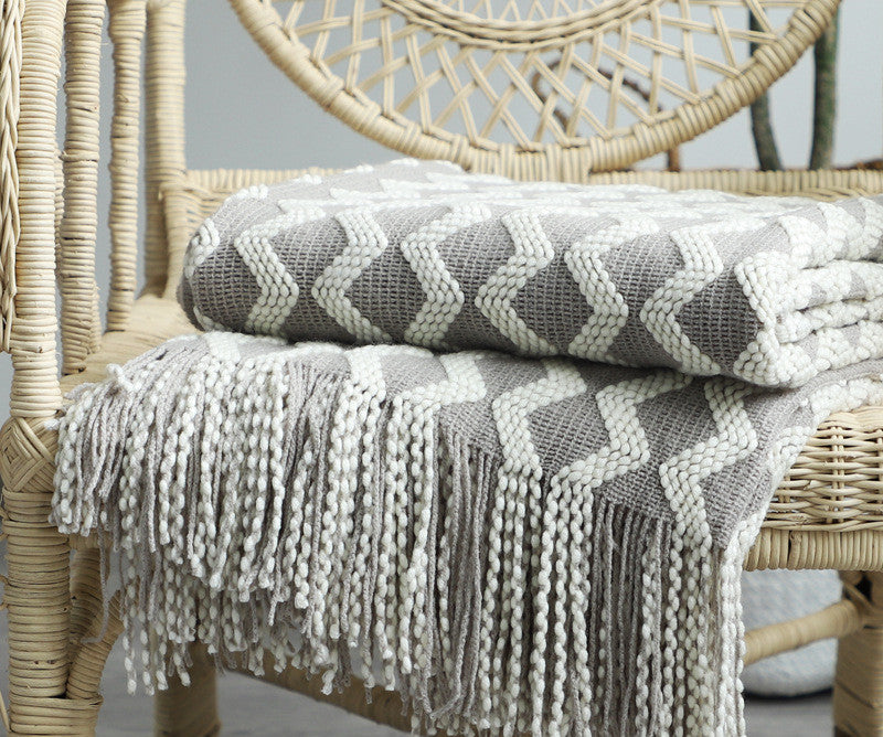 Nordic Knitted Decorative Blanket, Luxury Sofa Blanket