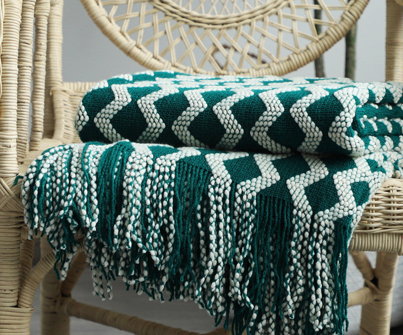 Nordic Knitted Decorative Blanket, Luxury Sofa Blanket