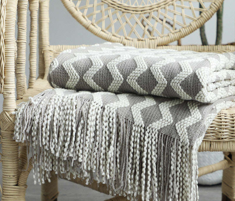 Nordic Knitted Decorative Blanket, Luxury Sofa Blanket