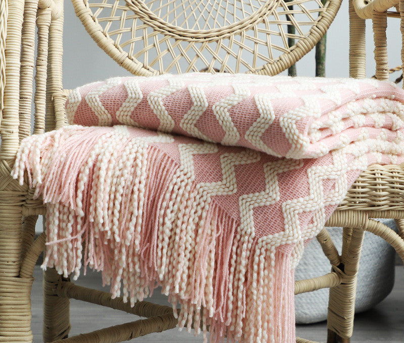 Nordic Knitted Decorative Blanket, Luxury Sofa Blanket