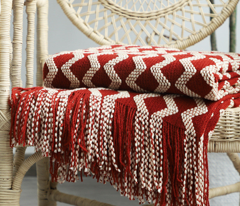Nordic Knitted Decorative Blanket, Luxury Sofa Blanket