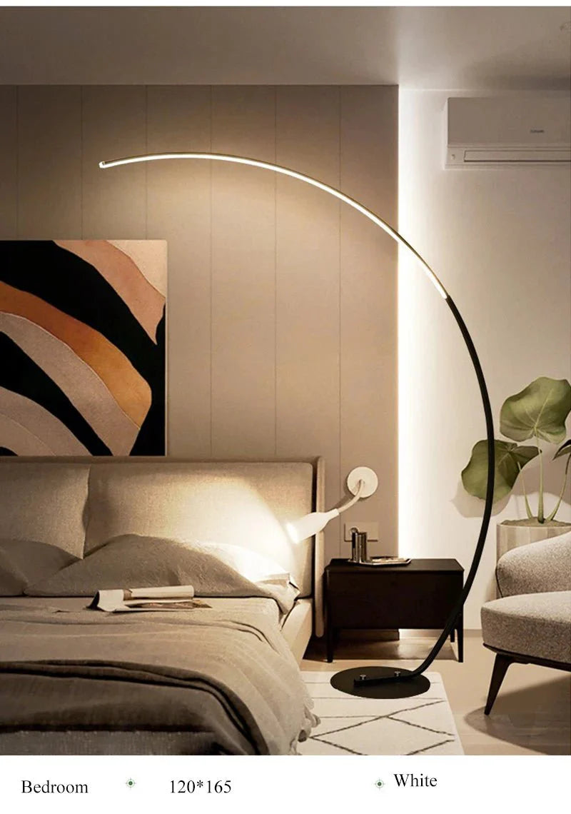 Nordic LED Corner Floor Lamp Simple Black White Floor Light For Dining Room Living Room