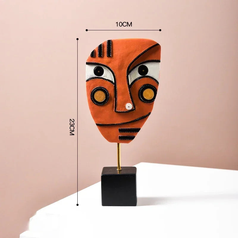 Nordic Style Abstract Face Art Sculptures – Modern Resin Figurines for Home Decor