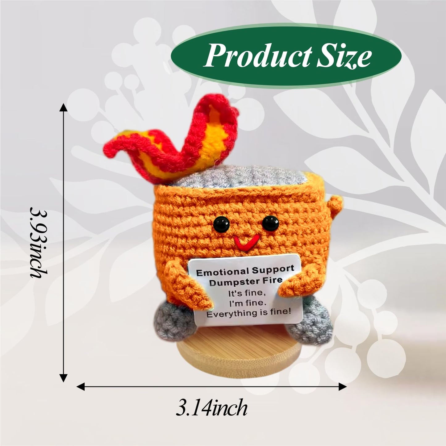 Nordkawa Emotional Support Dumpster Fire – Handmade Crochet Gift (Orange) for Women, Men & Friends