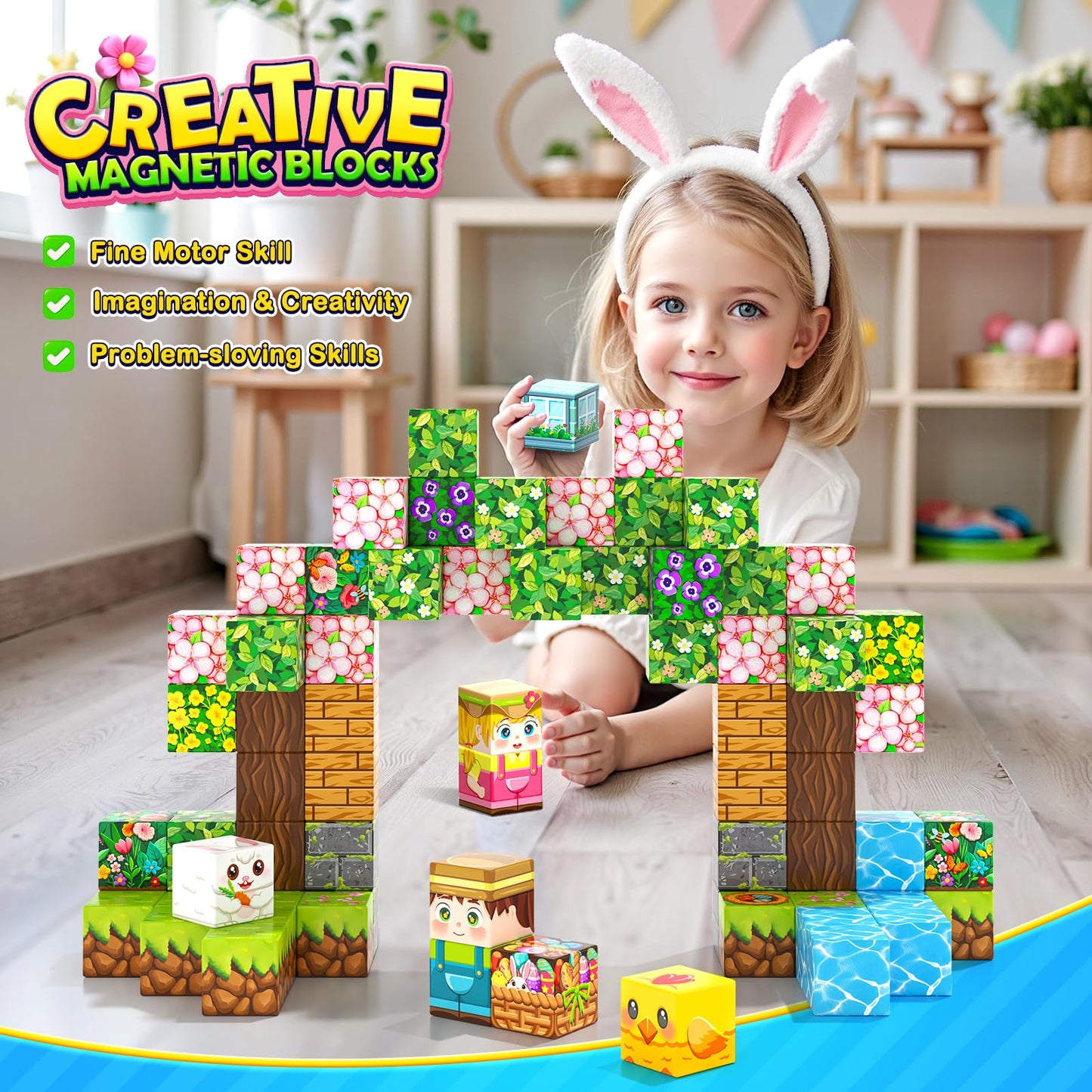 Norline 108PCS Magnetic Blocks – STEM Building Toys for Kids 3-12