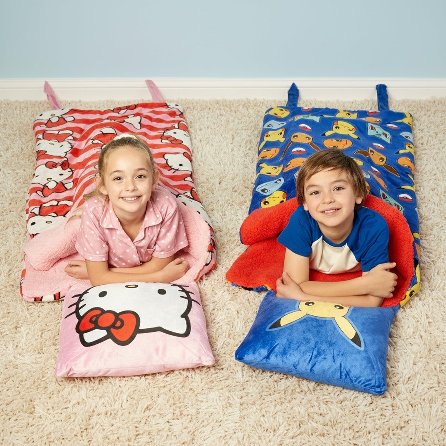 Northwest Bluey B for Balloon Silk Touch Sherpa Slumber Bag with Pillow | 27x56