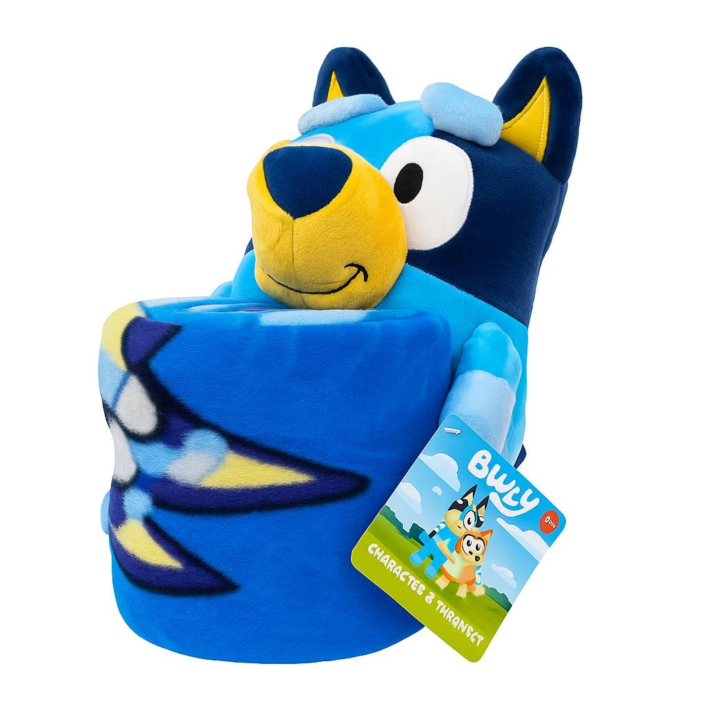 The Northwest Group Bluey Hugger & 40x50 Fleece Throw Blanket + Body Pillow Set