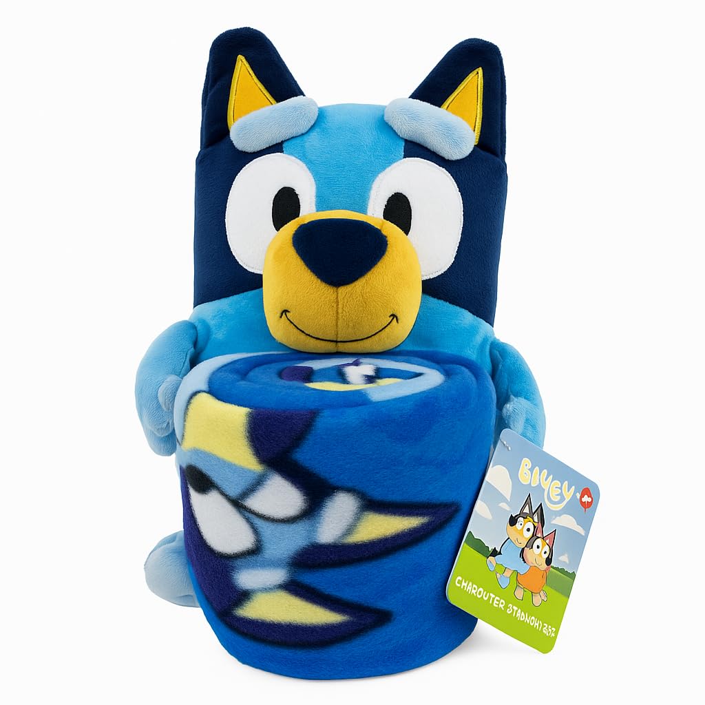 The Northwest Group Bluey Hugger & 40x50 Fleece Throw Blanket + Body Pillow Set