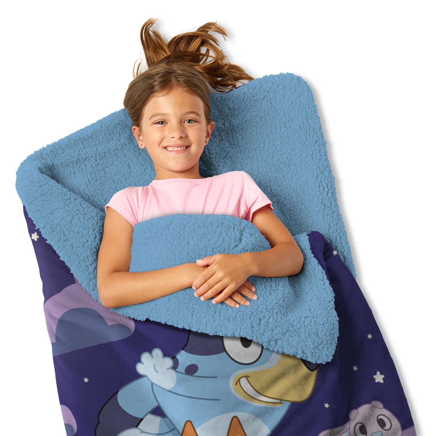 Northwest Bluey Silk Touch Sherpa Slumber Bag – Cozy Sleepovers for Kids (27 x 56 in)
