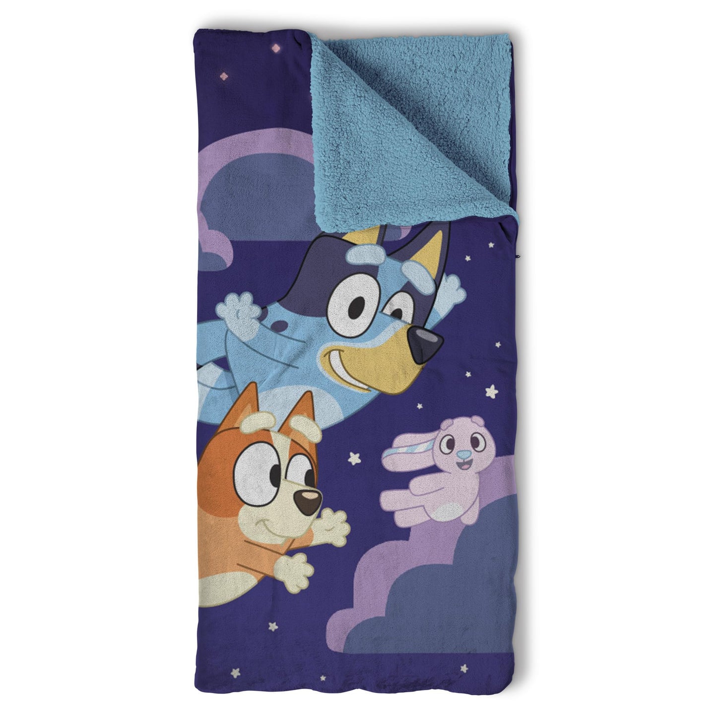 Northwest Bluey Silk Touch Sherpa Slumber Bag – Cozy Sleepovers for Kids (27 x 56 in)