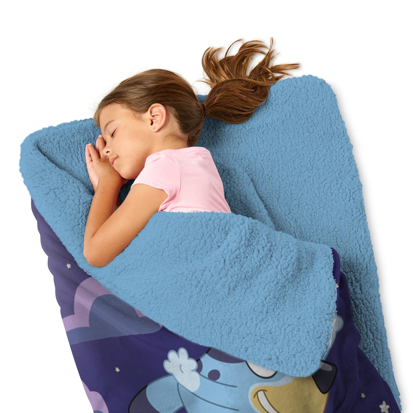 Northwest Bluey Silk Touch Sherpa Slumber Bag – Cozy Sleepovers for Kids (27 x 56 in)