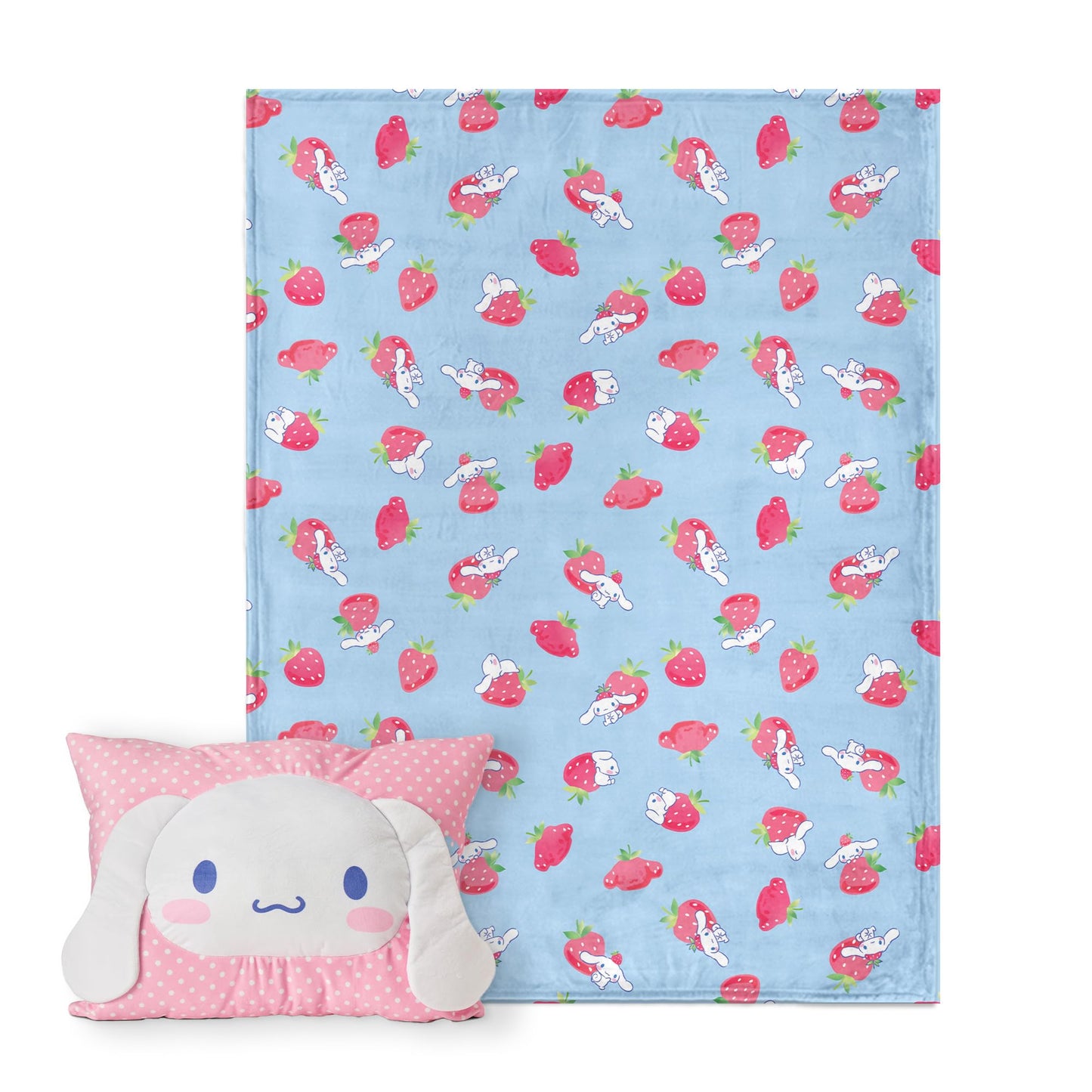 Northwest Cinnamoroll Strawberry Delight Silk Touch Throw Blanket with Pocket Pillow – 50x60 Throw & 14x20 Pillow
