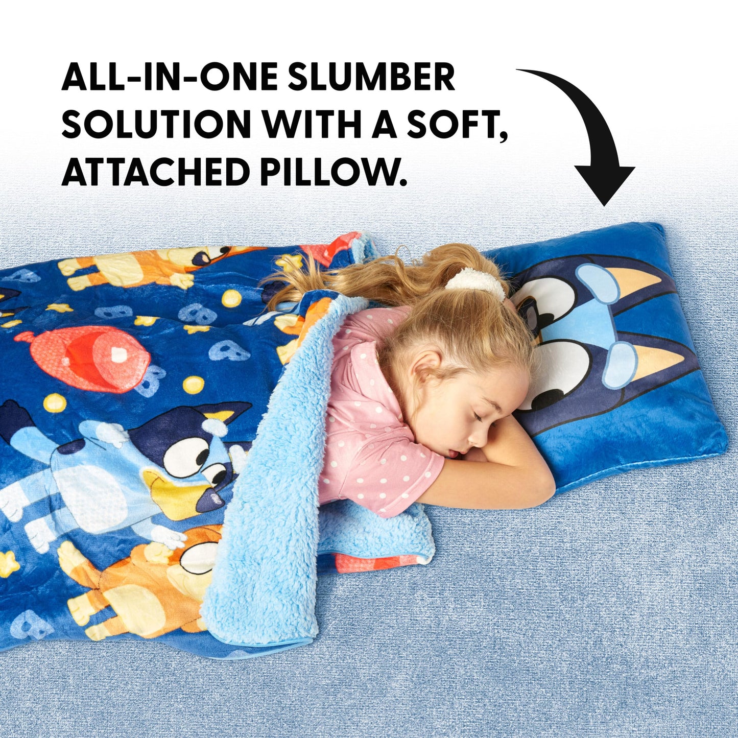 Northwest Bluey B for Balloon Silk Touch Sherpa Slumber Bag with Pillow | 27x56