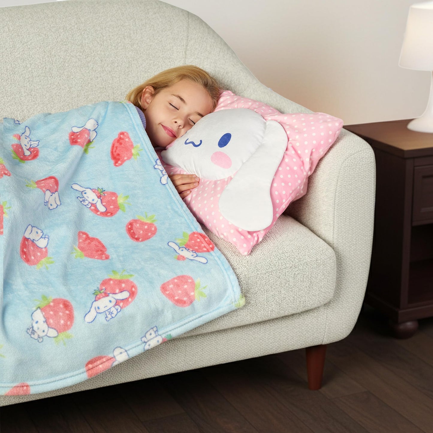 Northwest Cinnamoroll Strawberry Delight Silk Touch Throw Blanket with Pocket Pillow – 50x60 Throw & 14x20 Pillow