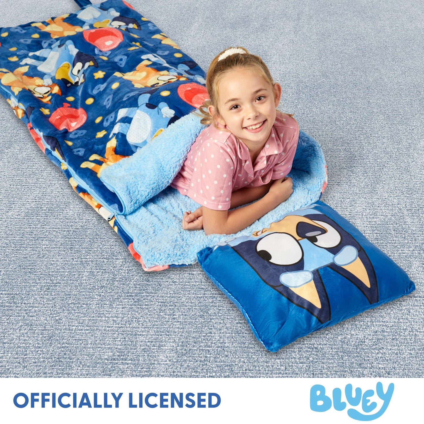 Northwest Bluey B for Balloon Silk Touch Sherpa Slumber Bag with Pillow | 27x56
