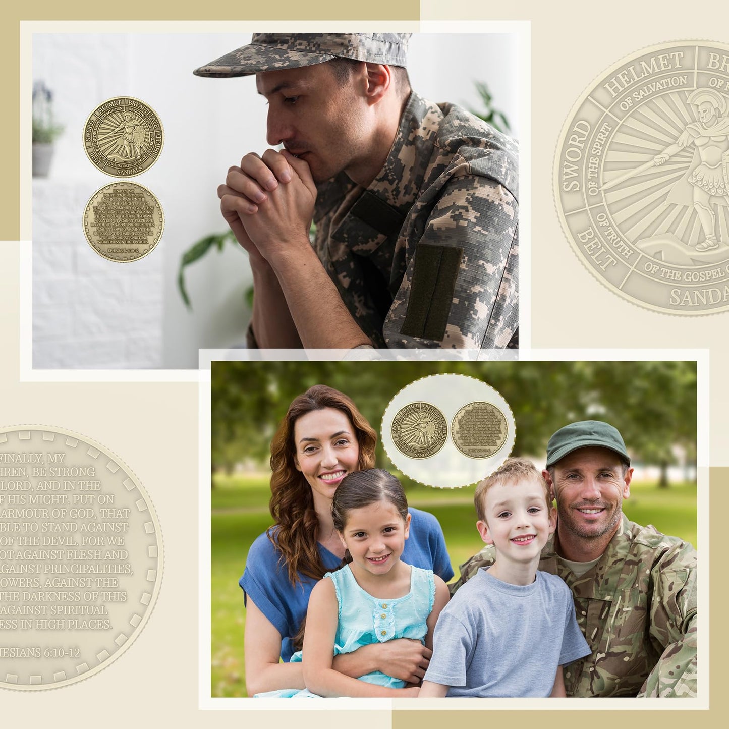 Nosiny Armor of God Coins – 20 Pcs Metal Christian Challenge Coins for Faith, Gifts, and Collectors