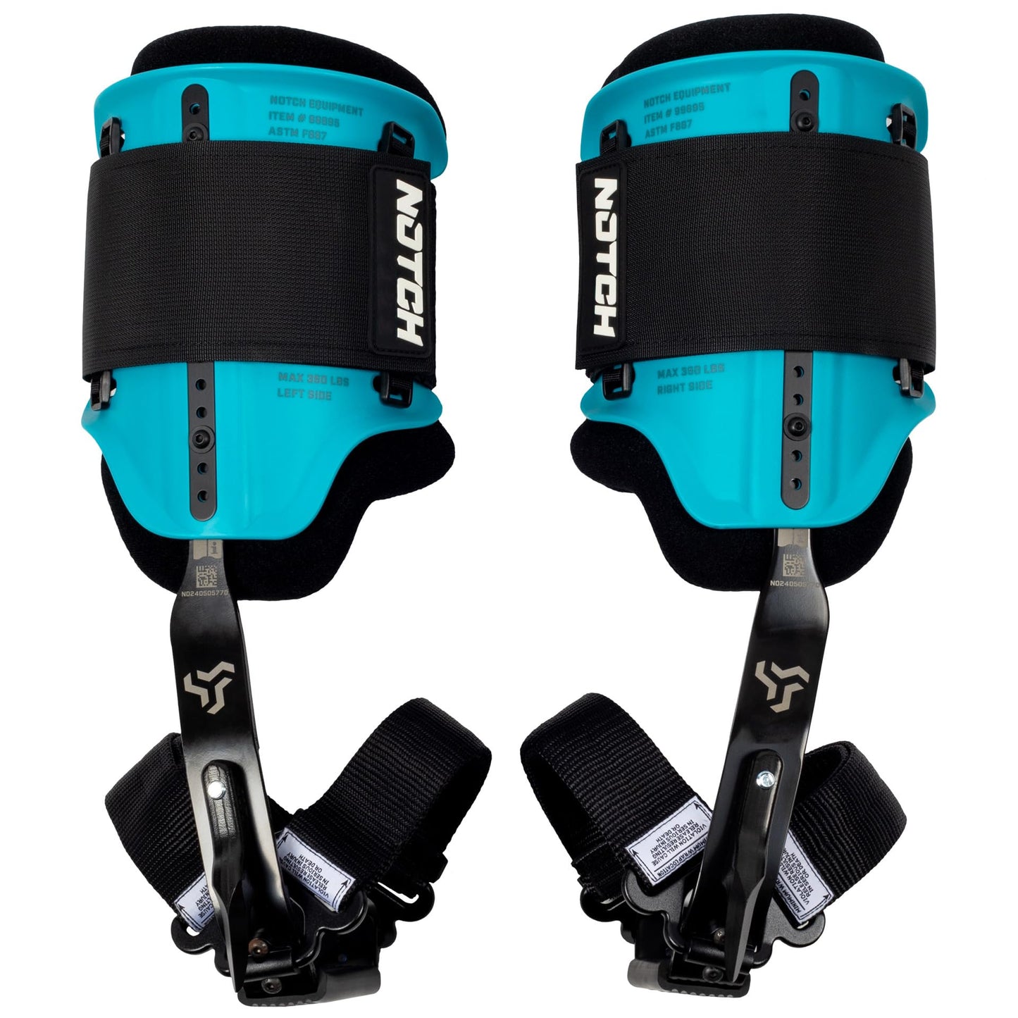 Notch Steel Climbers Ergonomic Tree Gaffs — 20+ Cuff Adjustments, Stirrup Grip Pad, Dual Foot Strap, 350 lb Capacity (99695T)