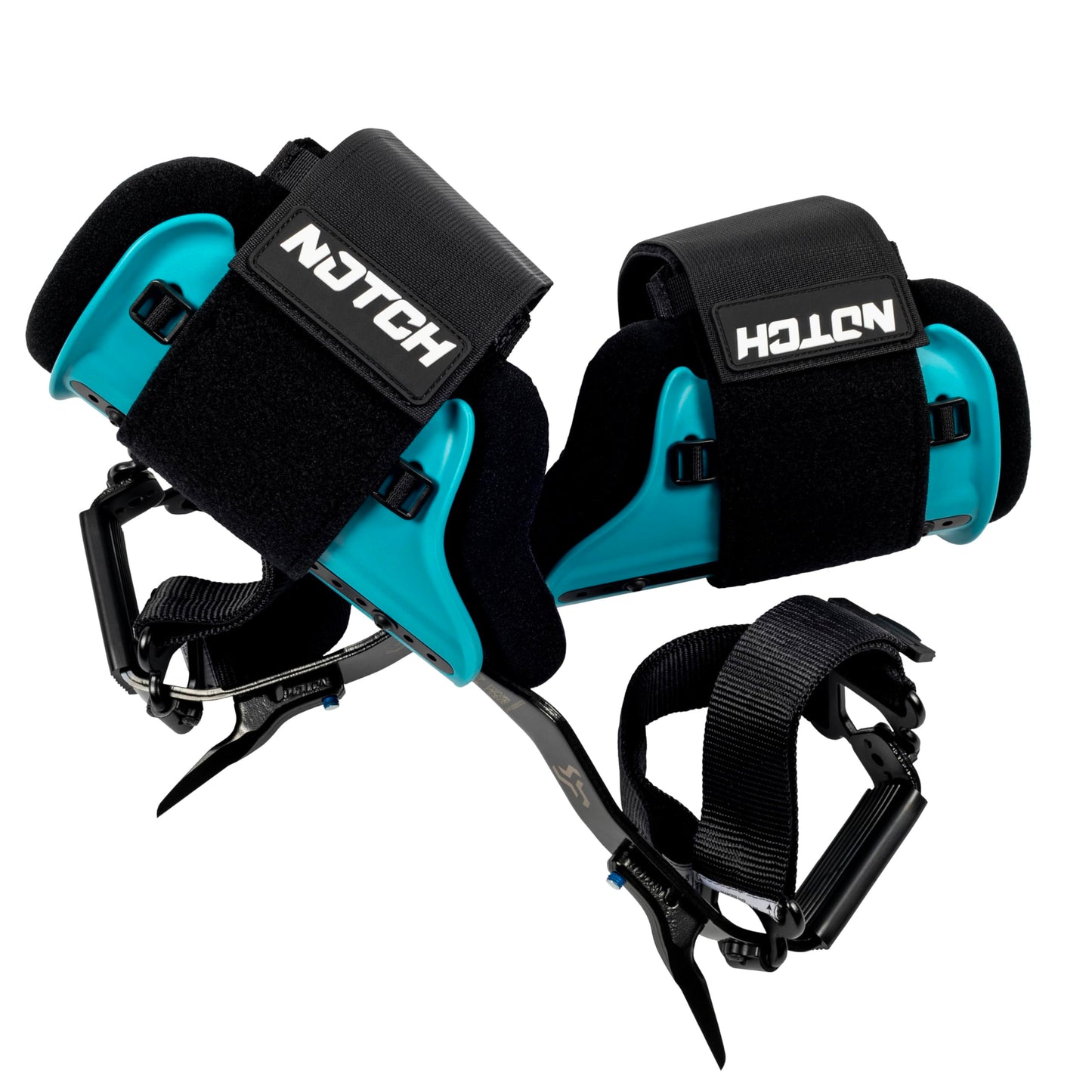 Notch Steel Climbers Ergonomic Tree Gaffs — 20+ Cuff Adjustments, Stirrup Grip Pad, Dual Foot Strap, 350 lb Capacity (99695T)