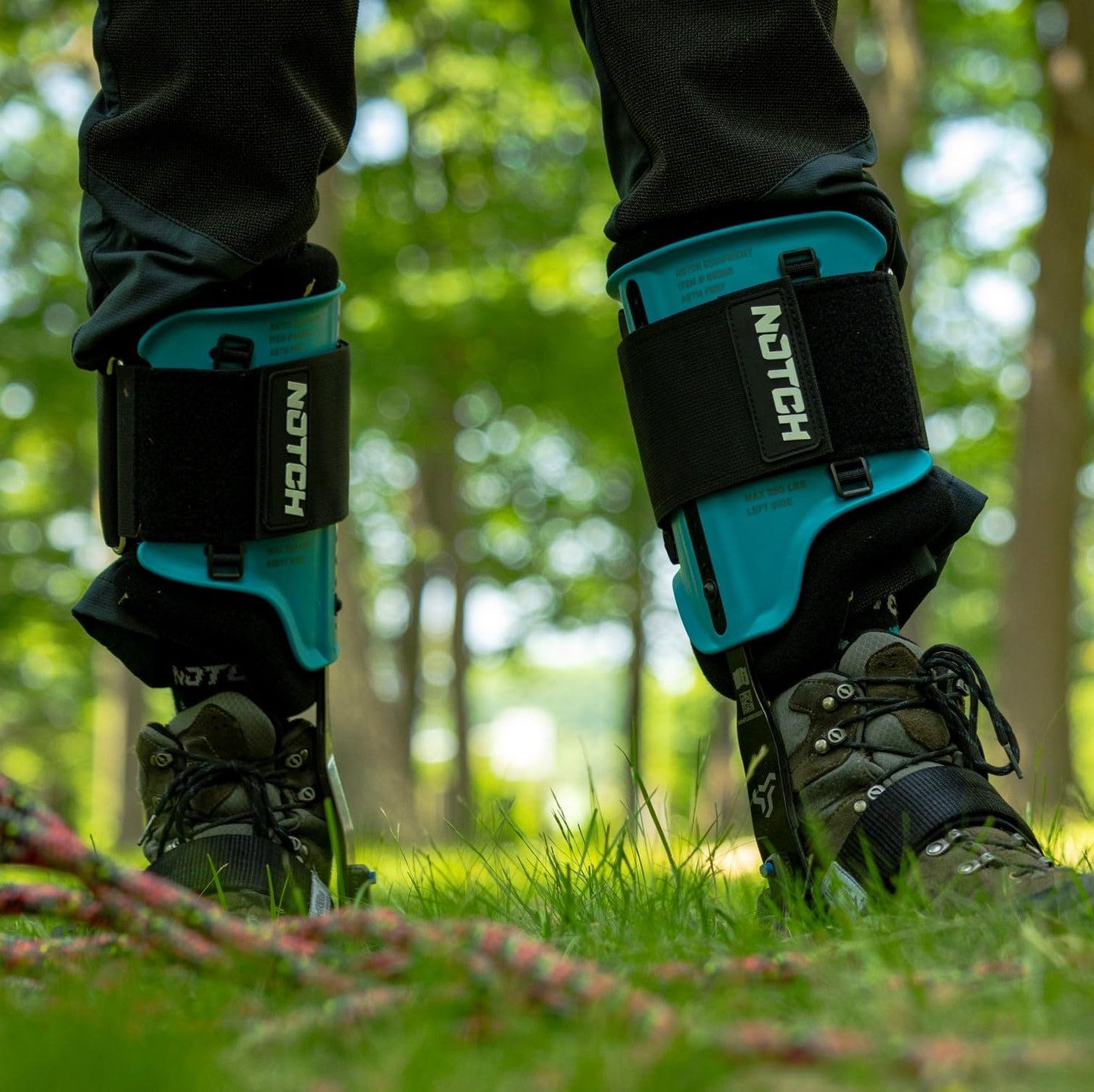 Notch Steel Climbers Ergonomic Tree Gaffs — 20+ Cuff Adjustments, Stirrup Grip Pad, Dual Foot Strap, 350 lb Capacity (99695T)