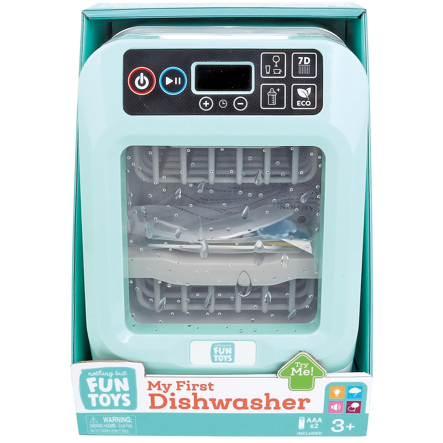 Nothing But Fun Toys My First Dishwasher Lights & Sounds Playset — Pretend Kitchen Toy for Ages 3+