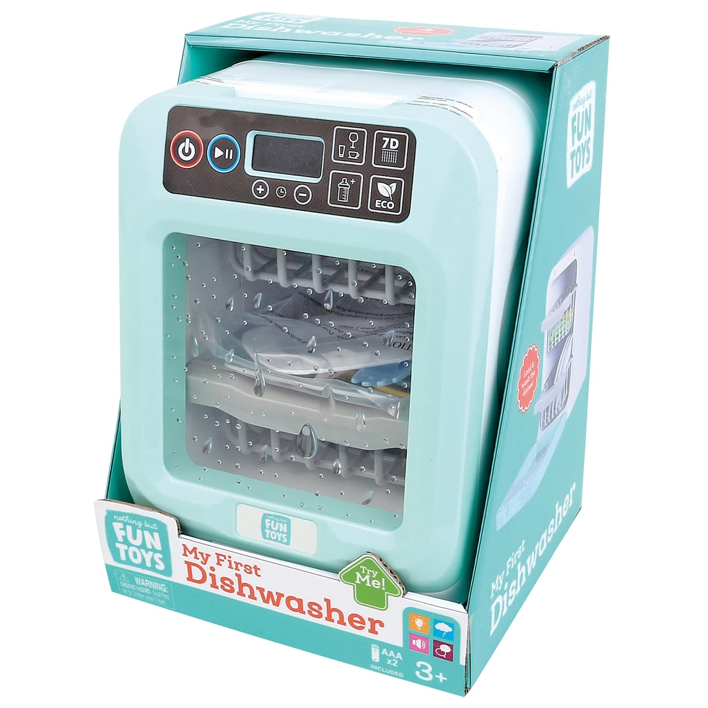 Nothing But Fun Toys My First Dishwasher Lights & Sounds Playset — Pretend Kitchen Toy for Ages 3+