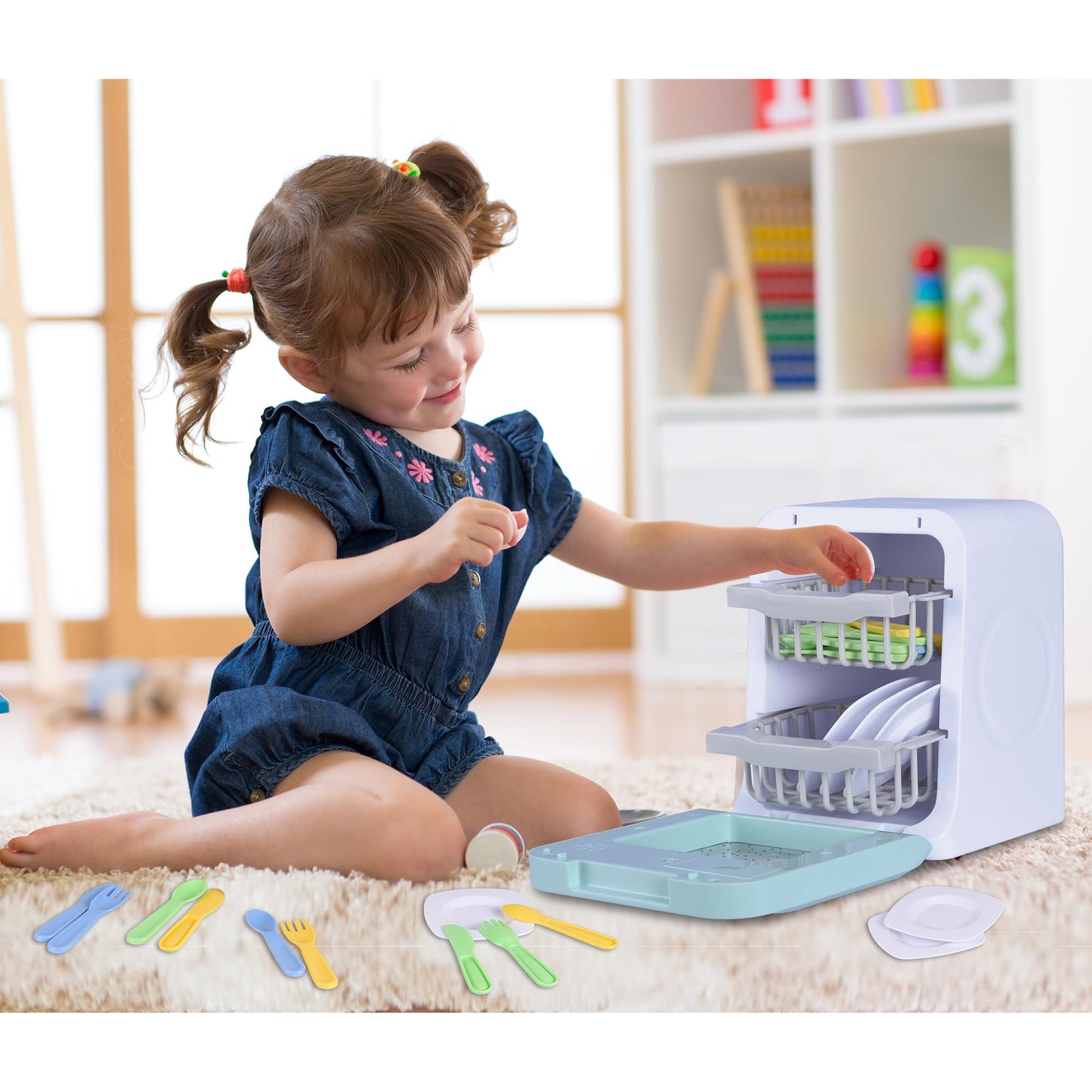 Nothing But Fun Toys My First Dishwasher Lights & Sounds Playset — Pretend Kitchen Toy for Ages 3+