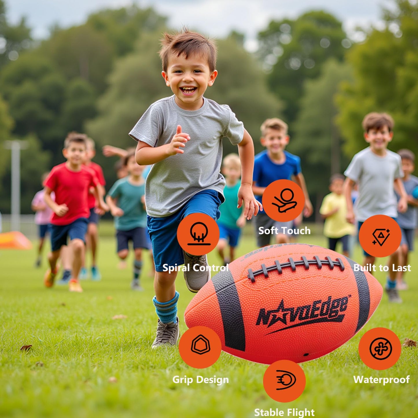 NovaEdge Glow in The Dark Football - LED Light Up Ball | USB-C Rechargeable, Junior Size 6