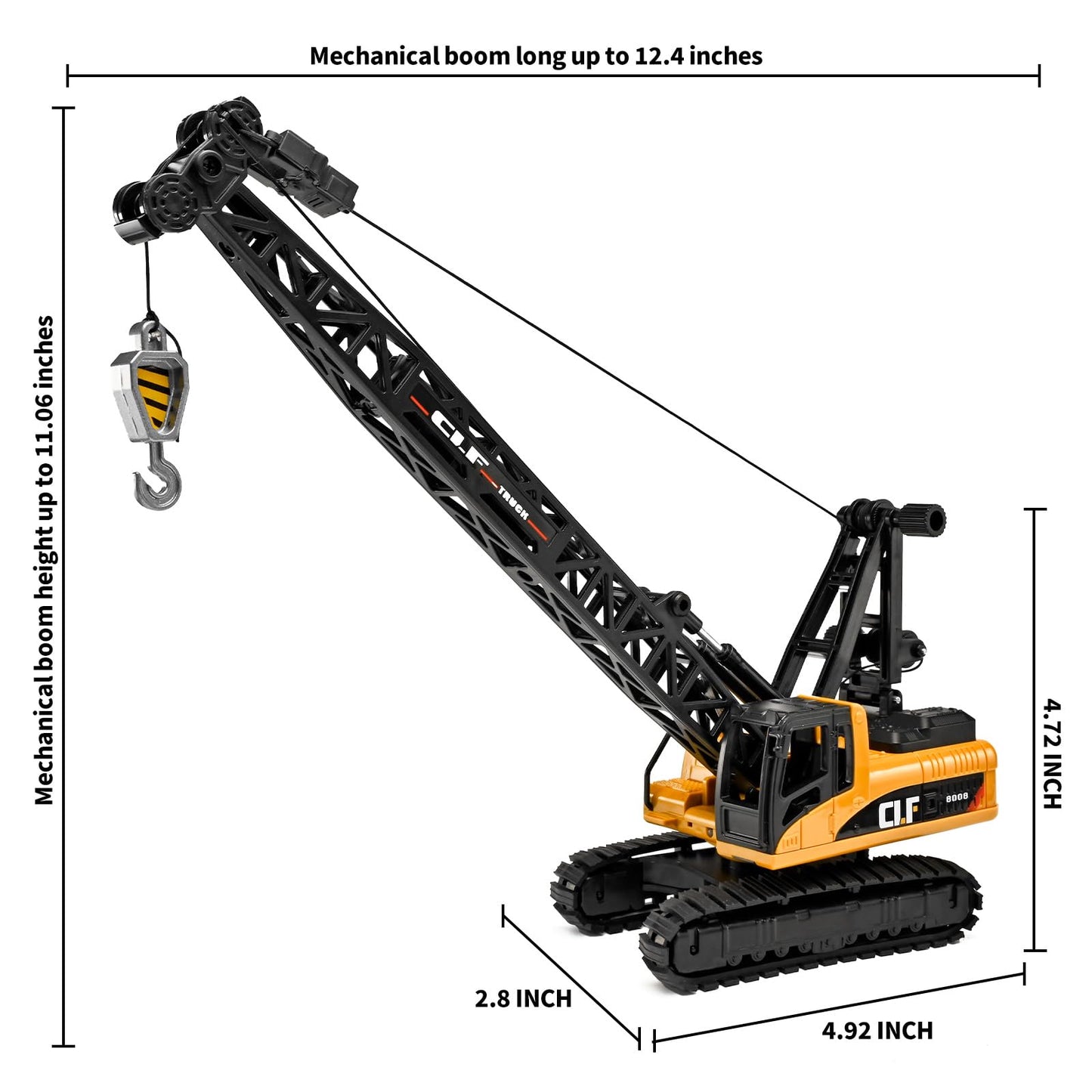 NOVAFUSION Construction Crane Toy for Boys | Rotatable Workbench & Liftable Arm