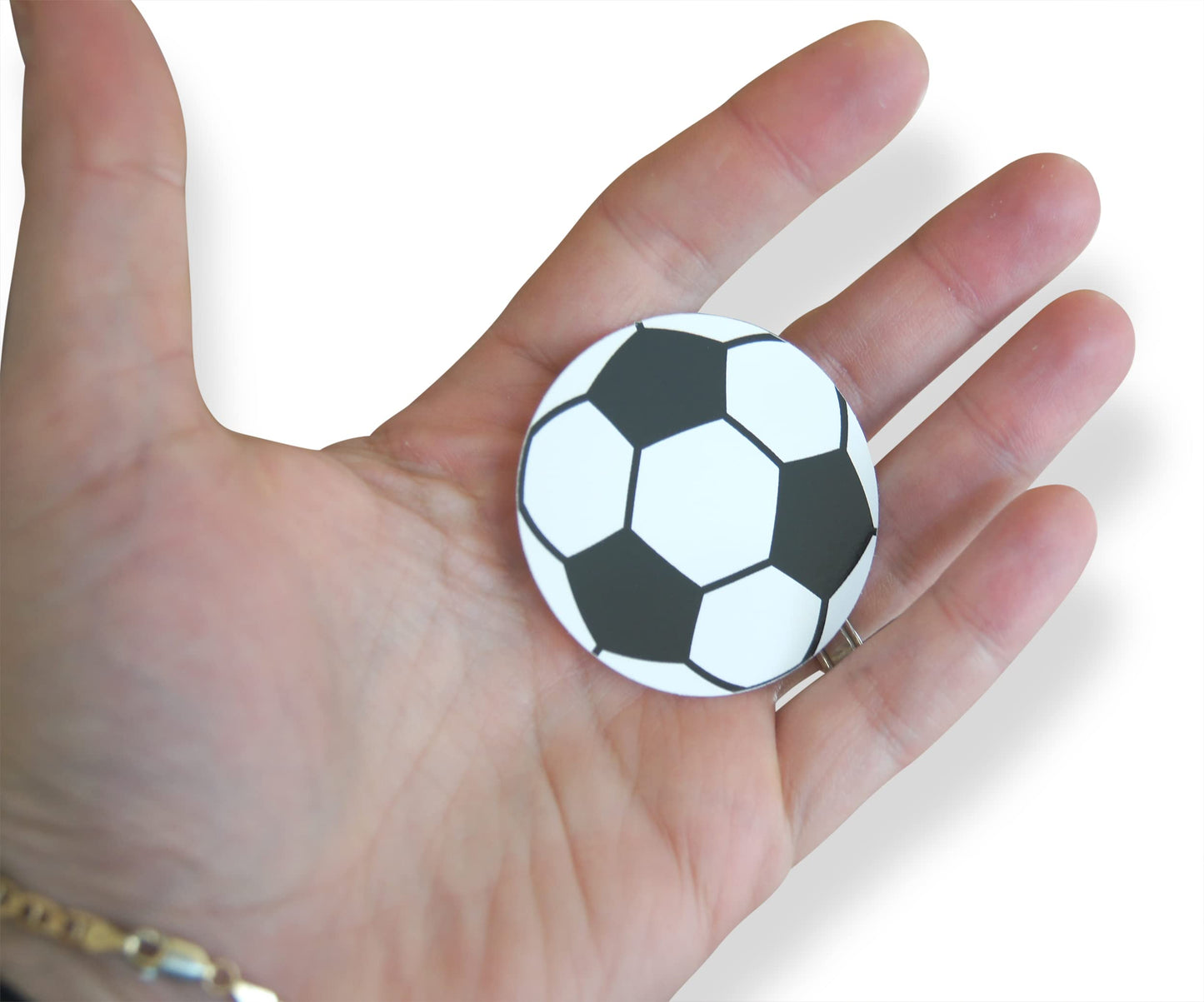 Novel Merk Soccer Ball Vinyl Stickers – 20-pack 2-inch Round Decals for Laptop, Water Bottle & More – Repositionable & Waterproof