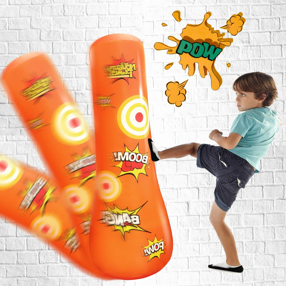 Novelty Place Kid's Inflatable Punching Bag — Free-Standing 4.5 ft Bop Toy