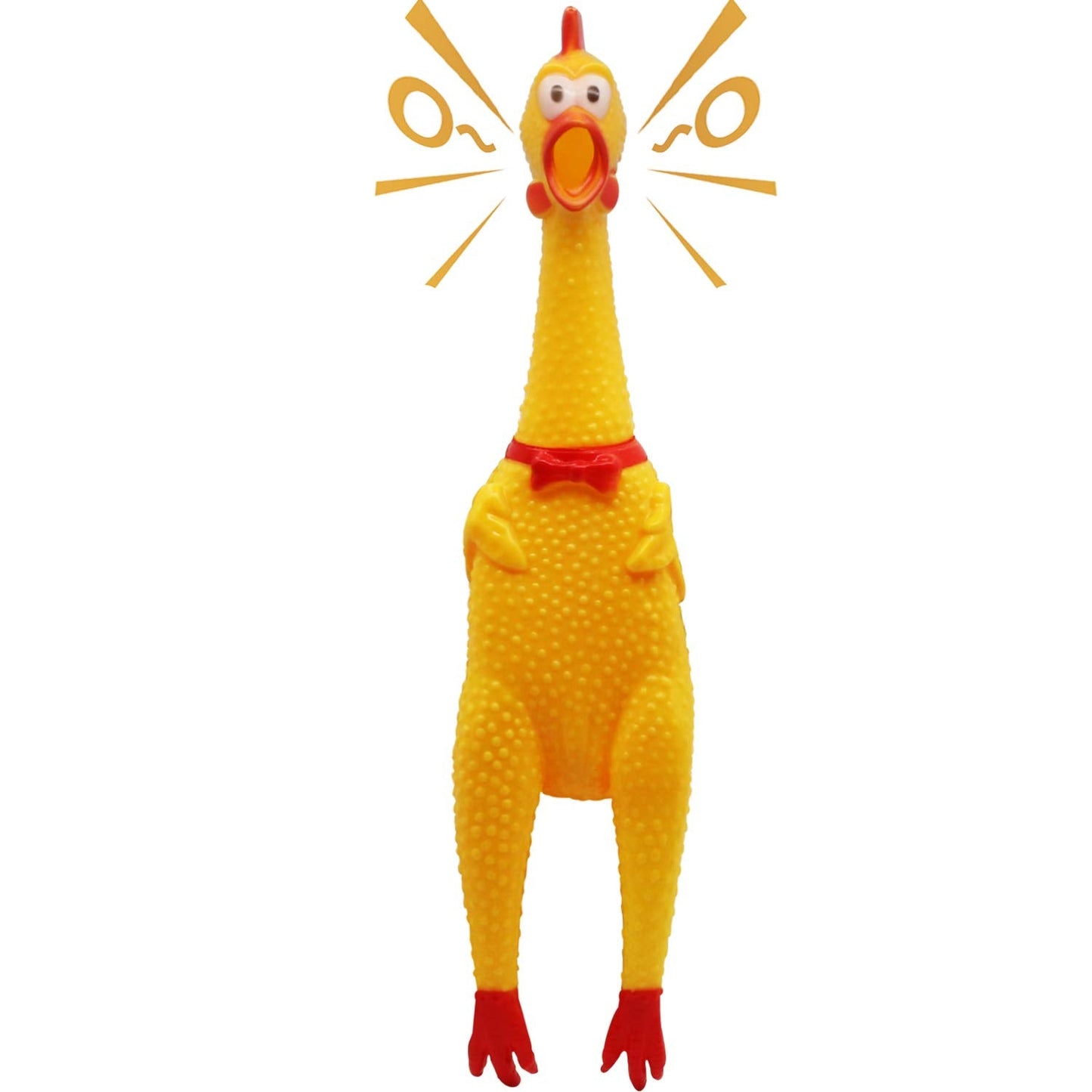Novelty Place Squawking Chicken Dog Toy - 16in Yellow Squeaky & Screaming