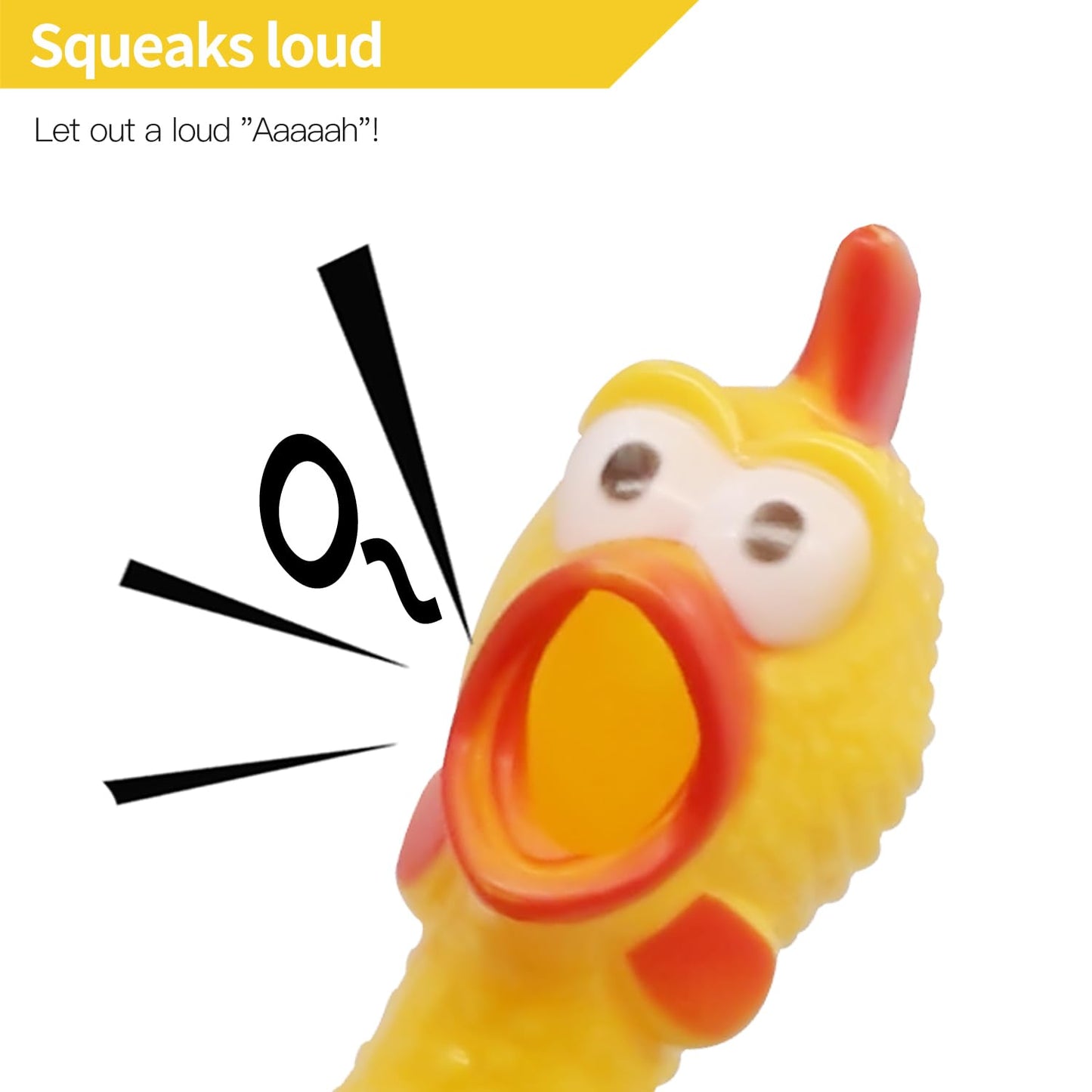 Novelty Place Squawking Chicken Dog Toy - 16in Yellow Squeaky & Screaming
