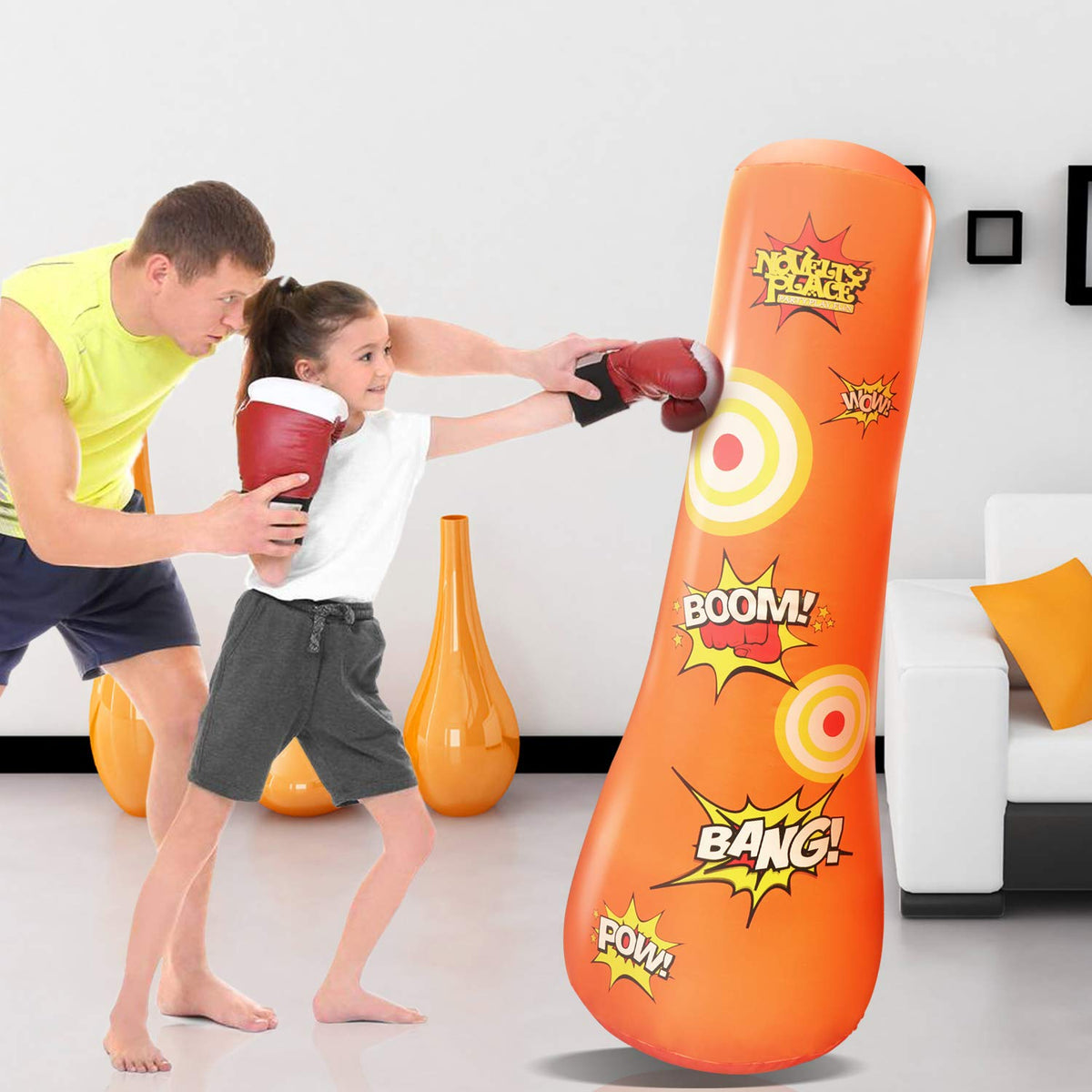 Novelty Place Kid's Inflatable Punching Bag — Free-Standing 4.5 ft Bop Toy