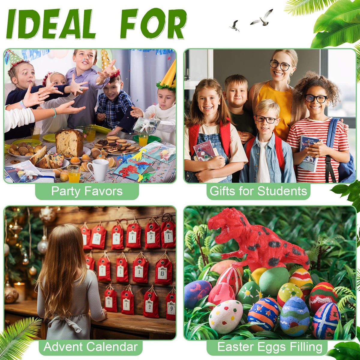 Noveread 30 Sets Dinosaur Party Favors Painting Kit with Cards & Figurines