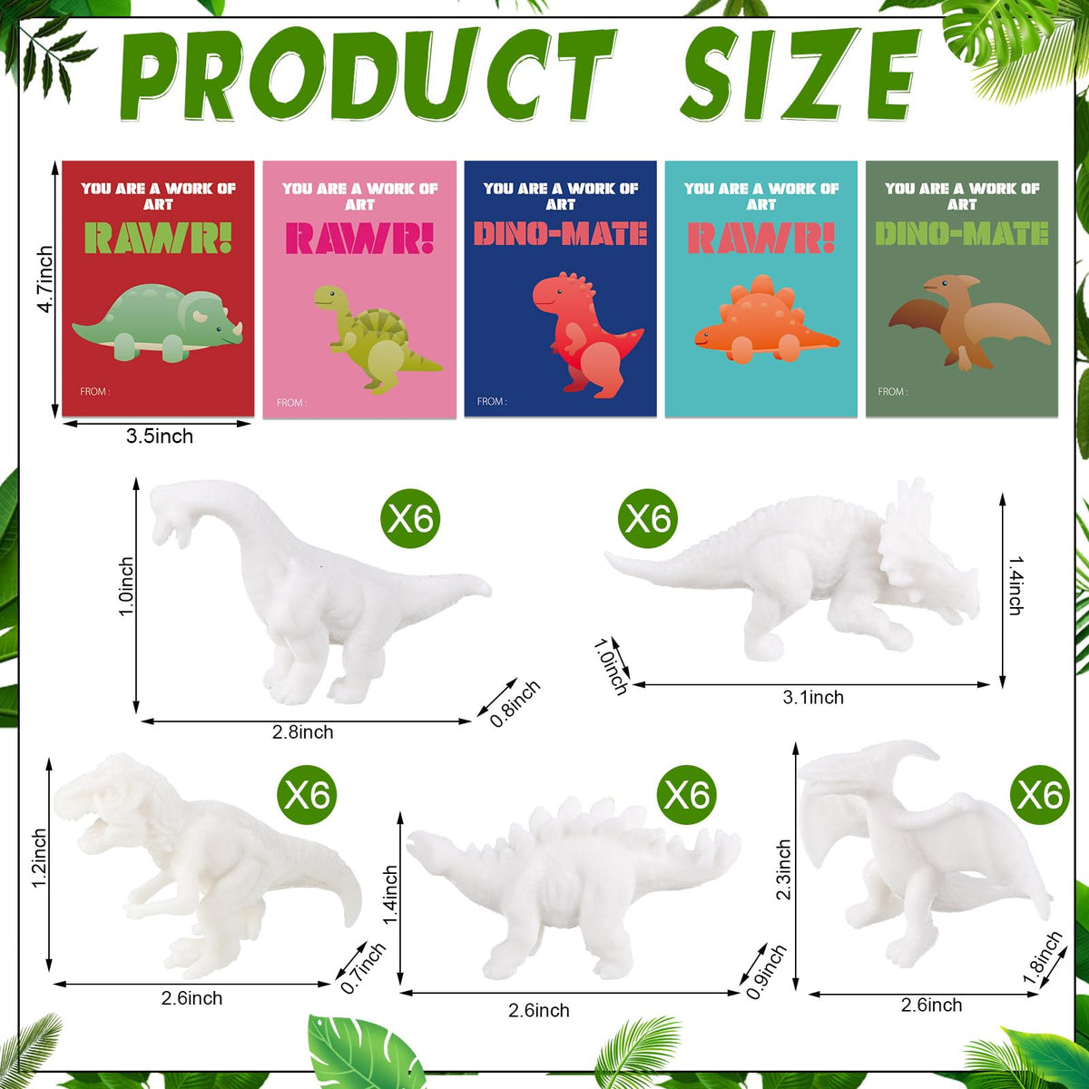 Noveread 30 Sets Dinosaur Party Favors Painting Kit with Cards & Figurines