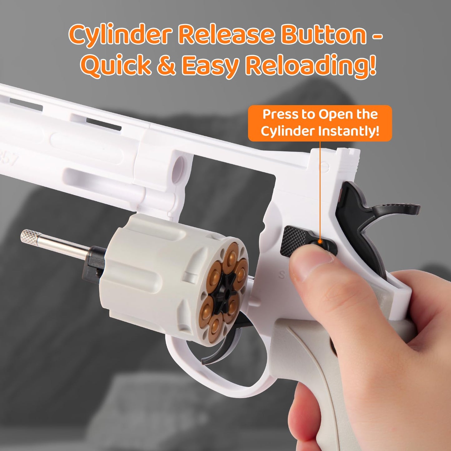 NOVOCA 357 Full-Size Realistic Toy Revolver – 32ft Range, ABS Build