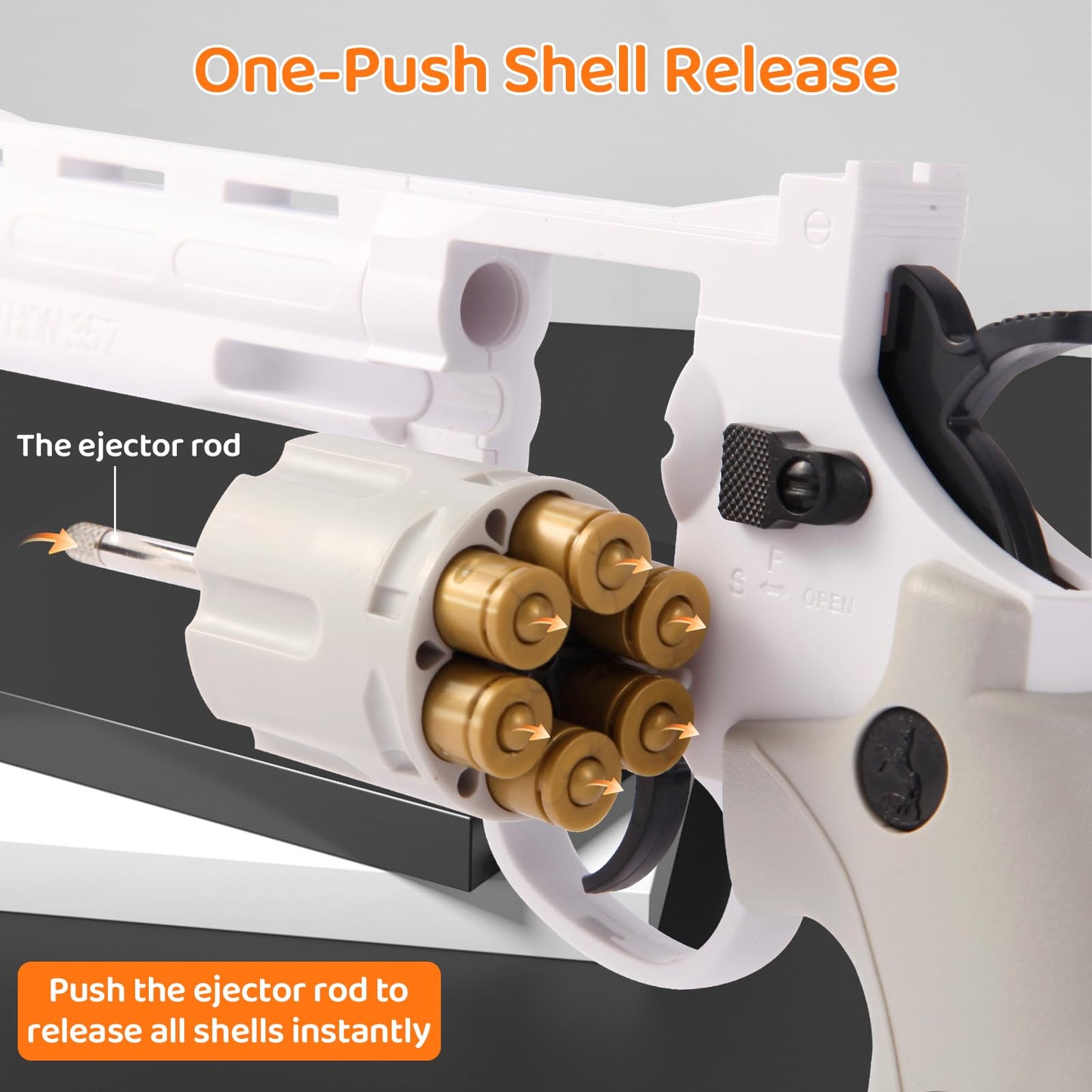 NOVOCA 357 Full-Size Realistic Toy Revolver – 32ft Range, ABS Build